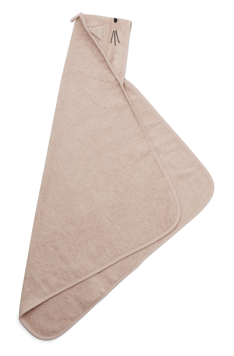 Детское полотенце с капюшоном Liewood "Кот", розовое, 70 х 70 см